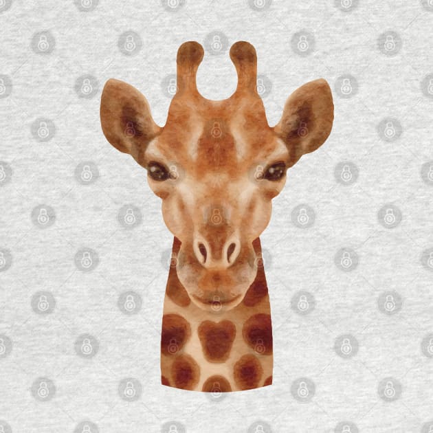 Giraffe Painting Head Hand drawn by Mako Design 